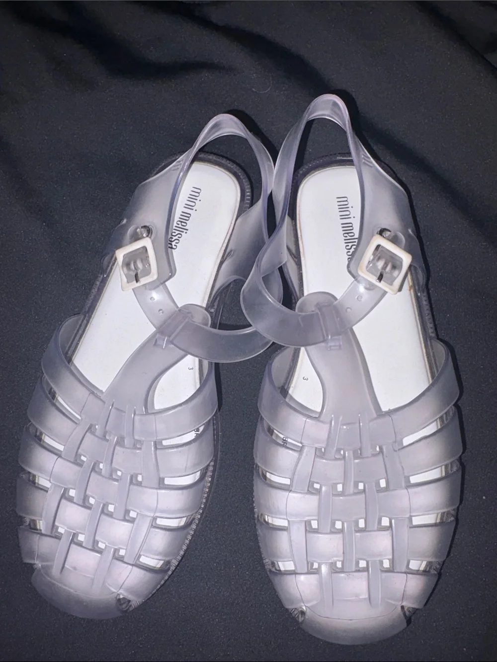 Mini Melissa Translucent Clear Jelly Woven Sandals